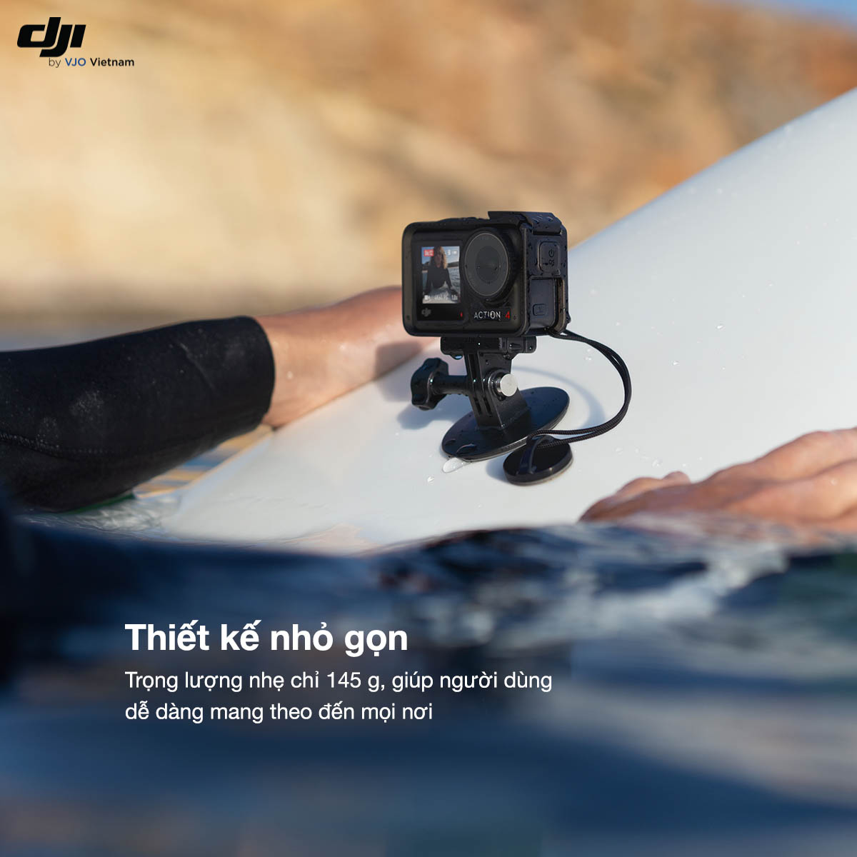 thiết kế nhỏ gọn của giới thiệu về DJI Osmo Action 4