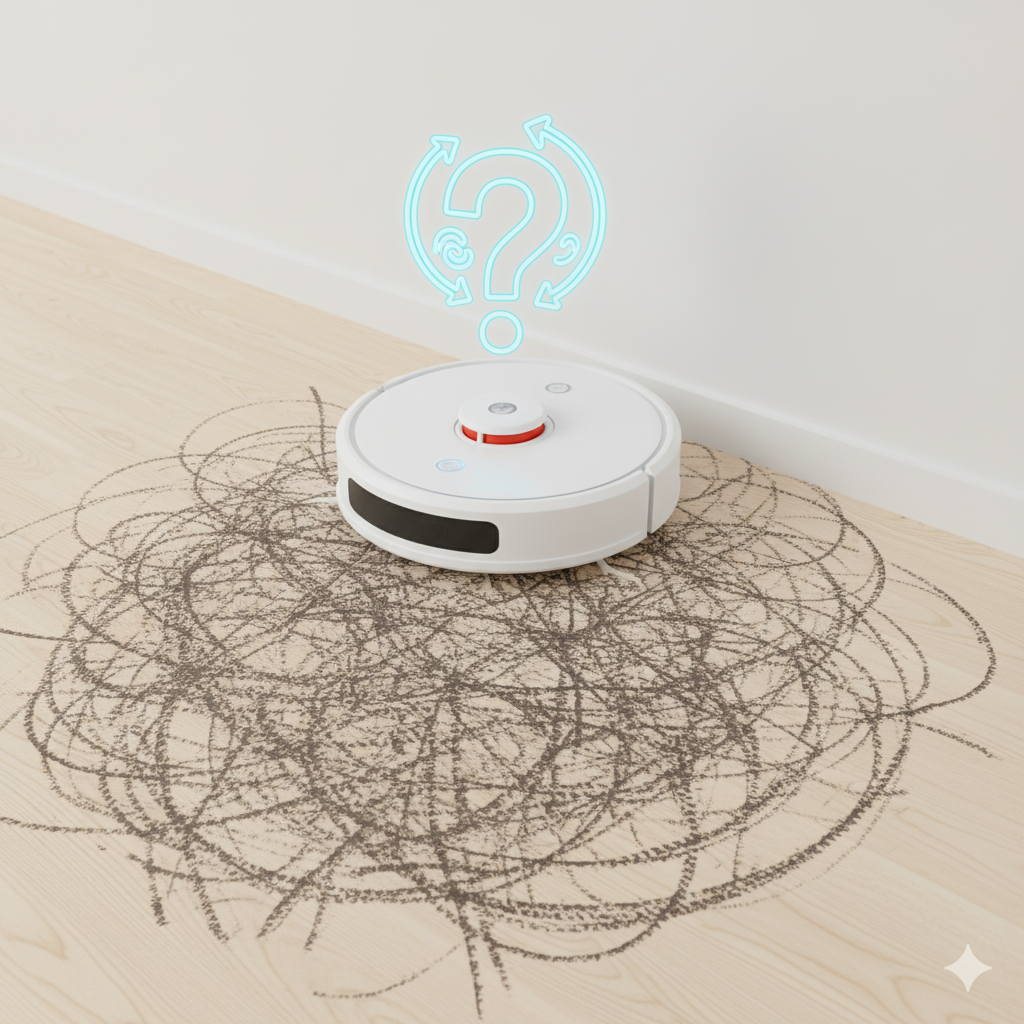 robot hút bụi di chuyển không ổn định