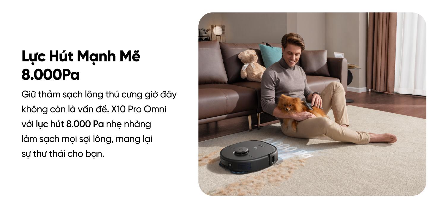 lực hút của Robot hút bụi eufy X10 Pro Omni