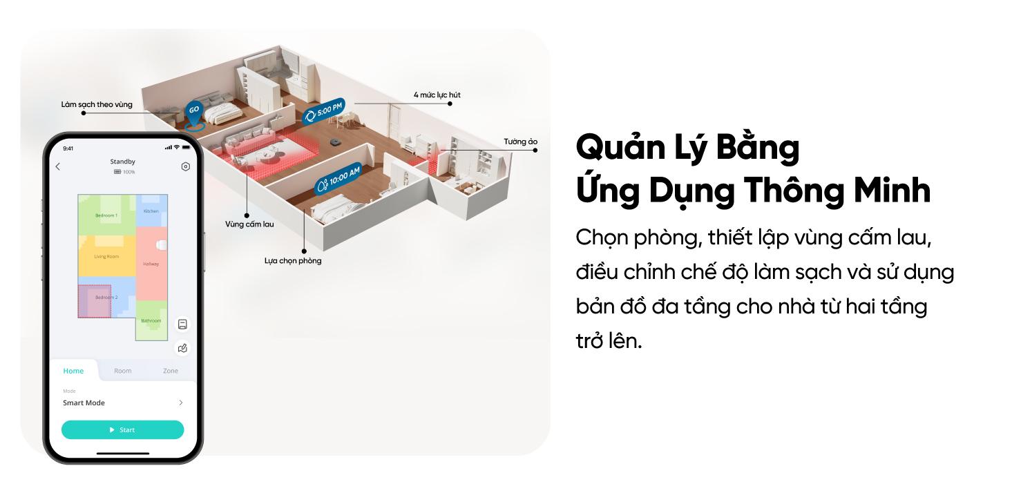 Tạo bản đồ chính xác với Robot hút bụi eufy X10 Pro Omni