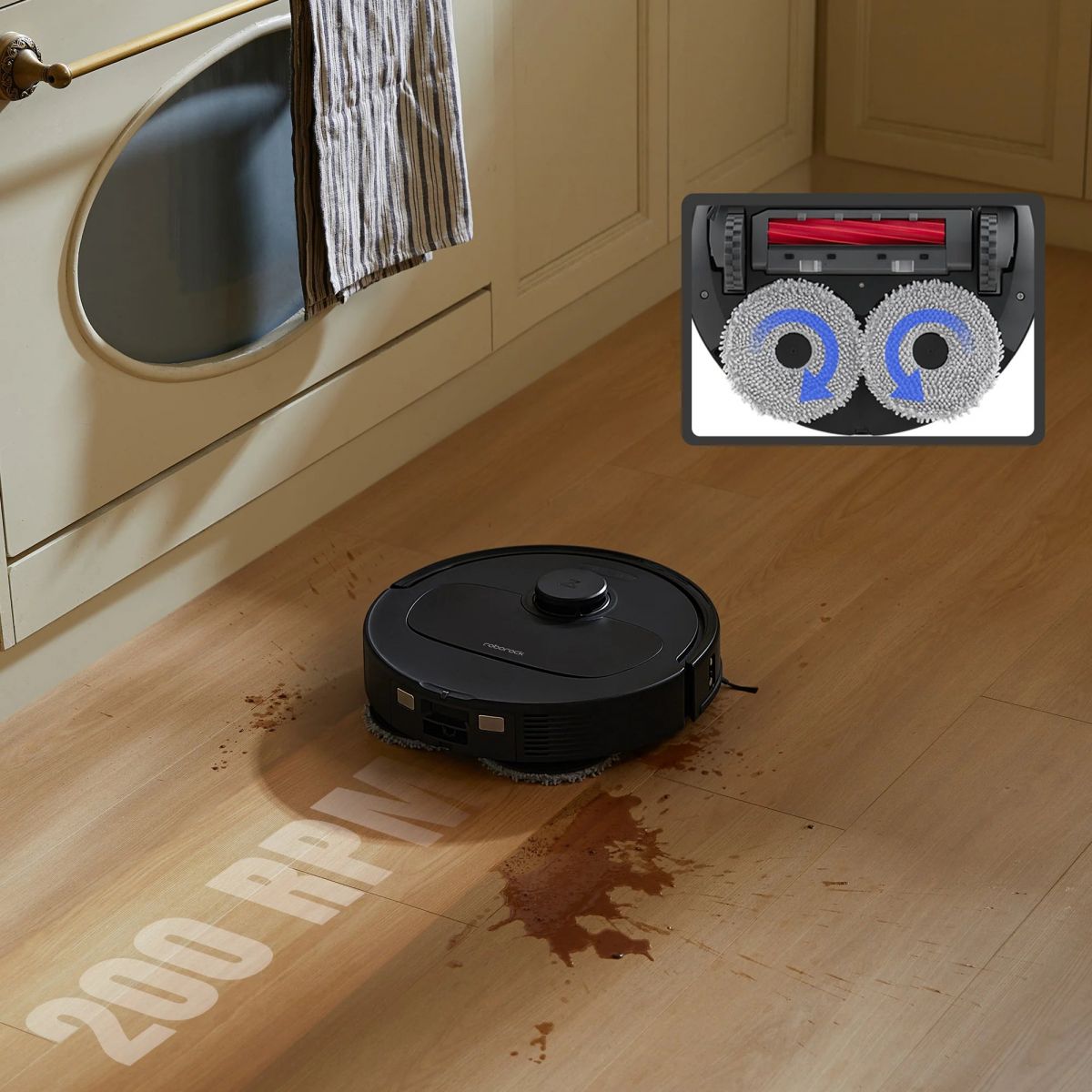 hệ thống lau xoay kép trên QREVO S