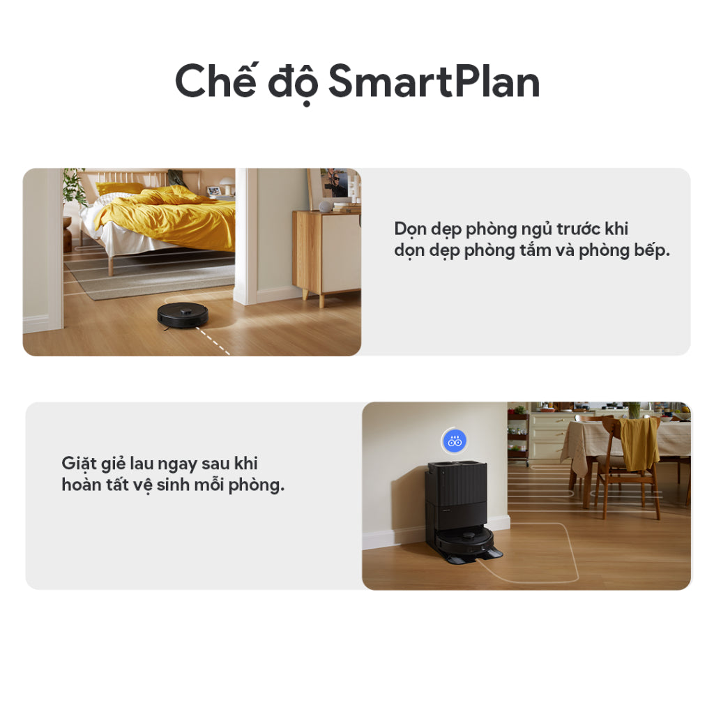Chế độ smart plan của robot hút bụi QREVO S